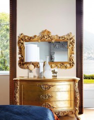 Прямоугольное зеркало в массивной резной позолоченной раме - slk/156