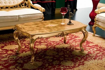 Позолоченный столик с расписной столешницей - slk/081