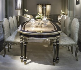 Бежевый стол с серыми стульями - slk/309