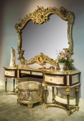 Настенное зеркало в массивной резной раме цвета античной бронзы - slk/122