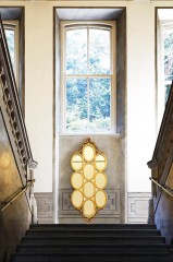 Напольное зеркало в позолоченной резной раме из овалов - slk/247