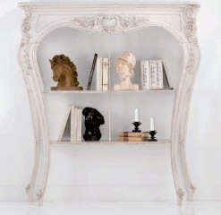 Большая резная классическая консоль с полками - che/362