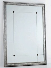 Напольное зеркало в резной серой раме с патиной - che/193