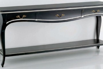 Черная консоль с 3 ящиками в контрастной отделке - che/321