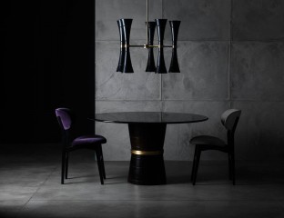 Черная люстра с 10 плафонами - che/262