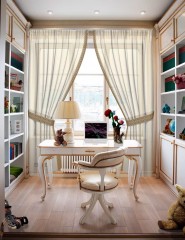 Белый кабинет с позолоченным декором - bdl/237