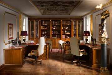 Кабинет из массива с 2 письменными столами - bdl/239