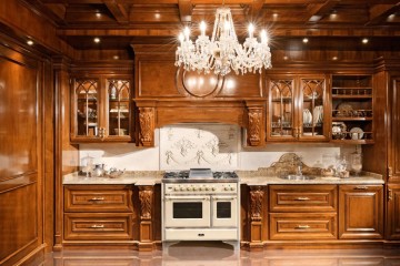 Кухня из массива орехового оттенка - bdl/259