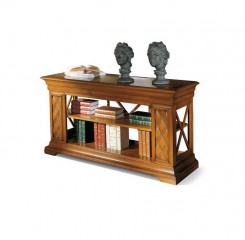 Придиванная консоль орехового оттенка с орнаментальным декором - bkk/192