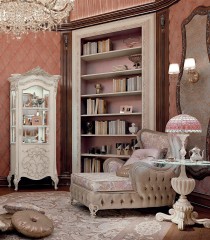 Круглый столик с лампой и декорированной стеклянной столешницей - bkk/530