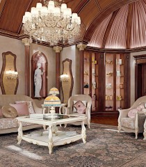 Белый стол с лампой и стеклянной столешницей - bkk/528