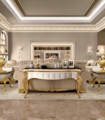 Консоль с белой кожаной отделкой - bkk/098