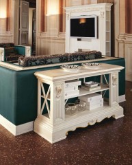 Белая придиванная консоль с позолотой - bkk/038