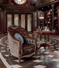 Круглый стол на резном подстолье с 3 ножками - bkk/526