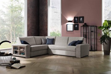 Бежевый угловой диван-кровать - esp/100