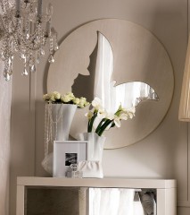 Круглое бежевое зеркало Butterfly - dlf/303