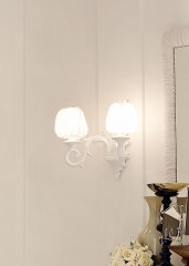 Двойное фигурное белое бра с округлыми абажурами - dlf/288