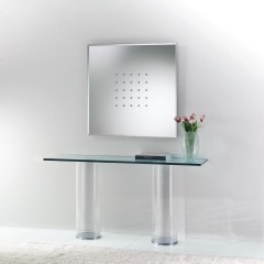 Стеклянная консоль на  2 круглых трубах - rfa/360