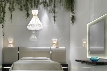 Зеркало в клетчатой серебристой раме со светодиодами - rfa/264