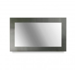 Прямоугольное зеркало в серебристой раме с орнаментом - rfa/179