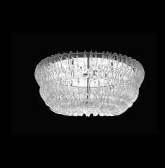 Круглая хрустальная люстра-корзина из колец и завитков - rfa/022