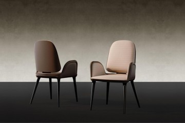 Стул в комбинированной кожаной и текстильной обивке - rfa/349