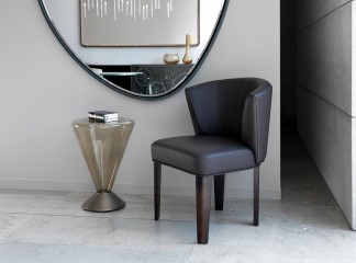 Кожаный стул со стеганой полукруглой спинкой - rfa/350