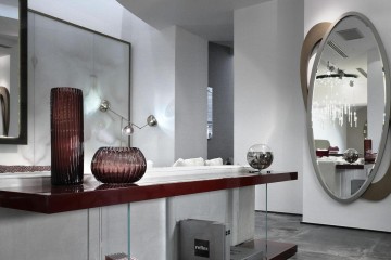 Овальное зеркало в серебристой и бронзовой раме - rfa/206