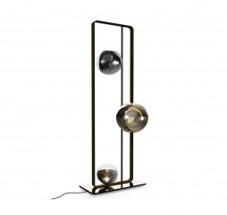 Торшер с 3 тонированными зеркальными шарами в прямоугольной рамке - rfa/366