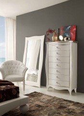 Напольное зеркало в волнистой белой раме - fef/283