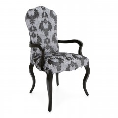 Стул в серебристо-серой узорчатой бархатной обивке - svd/687