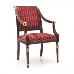 Стул с квадратной спинкой на резном декорированном каркасе - svd/709