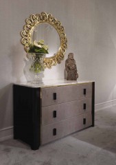 Зеркало с фацетом в круглой ажурной позолоченной раме - ezb/588