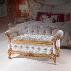 Белая скамья в каретной стяжке с ящиком для белья - ezb/345