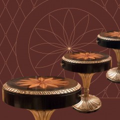 Столик с ящиком и цветочной интарсией на столешнице - ezb/638