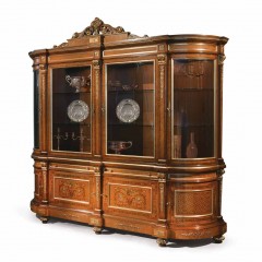 Большой классический буфет с витриной и резным топом - ezb/128