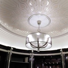 Люстра с 6 свечами под полупрозрачным круглым абажуром - ezb/378