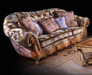 Диван в комбинированной обивке с цветами и узорами - ezb/261