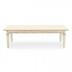 Белый стол на ножках с каннелюрами и патинированной отделкой - svd/387