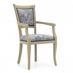 Стул в серо-голубой обивке с вышивкой - svd/751