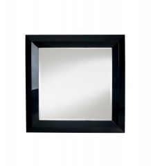 Квадратное зеркало с фацетом в глянцевой черной раме - bcd/158