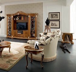 Круглый столик с инкрустированной столешницей - mdg/0791