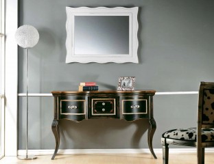 Патинированная черная консоль с 4 ящиками - mdg/0726