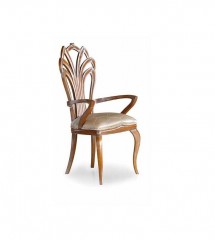 Стул с резной открытой спинкой и серым сиденьем - mdg/0975