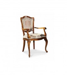 Стул с фигурной спинкой в узорчатой текстильной обивке - mdg/1112