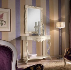 Зеркало в резной раме цвета слоновой кости - mdg/0943