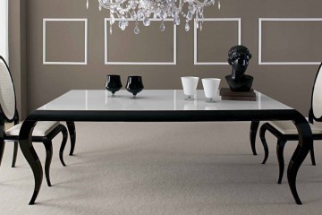 Черно-белый стул с овальной высокой спинкой - mdg/1121