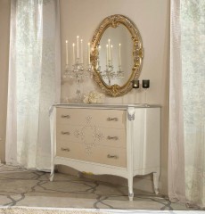 Овальное зеркало в резной позолоченной раме - mdg/0983