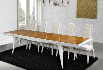 Белый стул с высокой узкой спинкой в узорчатой бархатной обивке - mdg/0957