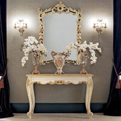 Консоль цвета слоновой кости в золотистой отделке - mdg/0528